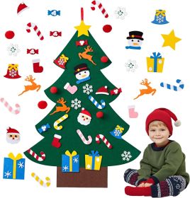 Felt Christmas Tree 3ft DIY Christmas Decorations Clearance with 26 PCS Ornaments Wall Decor with Hanging Rope for Kids Xmas Gifts Home Door