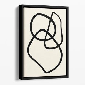 Black Lines 03 Floating Framed Canvas (Color: Black, size: 24" x 16" / 60cm x 40cm (approx))