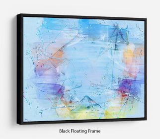 Blue Oil Painting Floating Frame Canvas (Color: Grey, size: 16" x 12" / 42cm x 30cm (approx))
