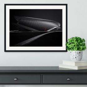 Greyscale Acrhitecture With A Glance Of Red Framed Print (Color: White/With White Edging, size: 18" x 12" / 48cm x 30cm (approx))