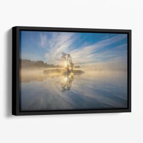 The Island Landscape Floating Framed Canvas (Color: Black, size: 16" x 12" / 42cm x 30cm (approx))