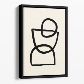 Shape 04 Floating Framed Canvas (Color: Black, size: 40" x 26" / 100cm x 65cm (approx))