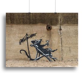 Banksy Great British Spraycation Canvas Print or Poster (Type: Standard Framed Canvas Print, size: 12" x 8" / 30cm x 20cm (approx))