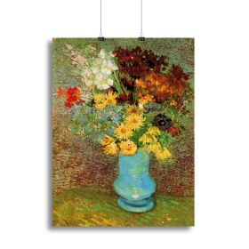 Vase with Daisies and Anemones by Van Gogh Canvas Print or Poster (Type: Standard Framed Canvas Print, size: 32" x 24" / 80cm x 60cm (approx))