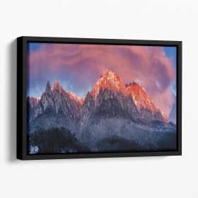 Bucegi Mountains Floating Framed Canvas (Color: Black, size: 36" x 24" / 90cm x 60cm (approx))