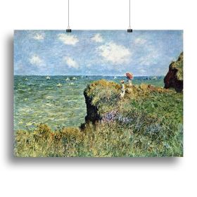 Walk on the cliffs by Monet Canvas Print or Poster (Type: Standard Framed Canvas Print, size: 16" x 12" / 42cm x 30cm (approx))