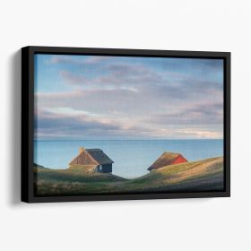 Cabins Floating Framed Canvas (Color: Black, size: 12" x 8" / 30cm x 20cm (approx))