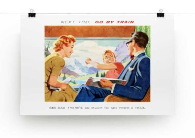 Go By Train Canvas Print or Poster (Type: Poster Print, size: 24" x 16" / 60cm x 40cm (approx))