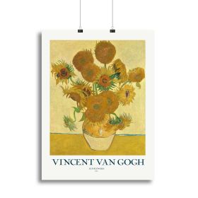 Sunflowers Titled Canvas Print or Poster (Type: Poster Print, size: 32" x 24" / 80cm x 60cm approx)
