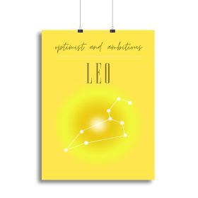 Leo Zodiac Inspiration Poster Canvas Print or Poster (Type: Poster Print, size: 12" x 8" / 30cm x 20cm approx)