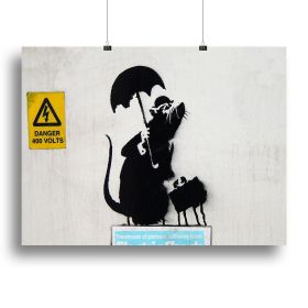 Banksy English Rat Canvas Print or Poster (Type: Poster Print, size: 16" x 12" / 42cm x 30cm (approx))