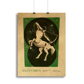 Sagittarius Celestial Light Art Canvas Print or Poster (Type: Poster Print, size: 12" x 8" / 30cm x 20cm approx)