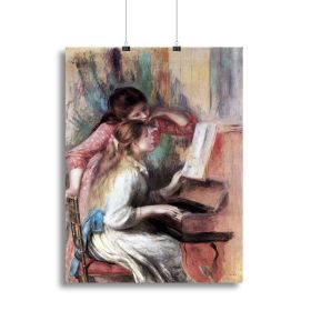 Young girls at the piano 1 by Renoir Canvas Print or Poster (Type: Poster Print, size: 28" x 20" / 70cm x 50cm (approx))