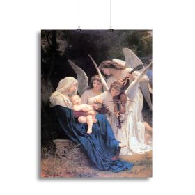 Song of the Angels By Bouguereau Canvas Print or Poster (Type: Standard Framed Canvas Print, size: 24" x 16" / 60cm x 40cm (approx))