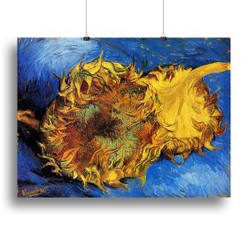 Two Cut Sunflowers 3 by Van Gogh Canvas Print or Poster (Type: Standard Framed Canvas Print, size: 12" x 8" / 30cm x 20cm (approx))