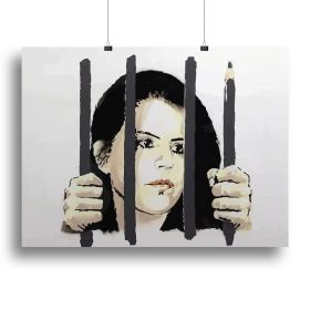 Banksy Zehra Dogan New York Canvas Print or Poster (Type: Standard Framed Canvas Print, size: 12" x 8" / 30cm x 20cm (approx))