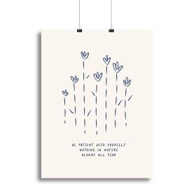 Be Patient With Yourself Canvas Print or Poster (Type: Standard Framed Canvas Print, size: 40" x 26" / 100cm x 65cm approx)