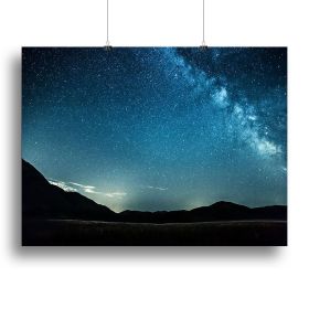 Night sky with stars milky way over mountains Canvas Print or Poster (Type: Poster Print, size: 16" x 12" / 42cm x 30cm (approx))