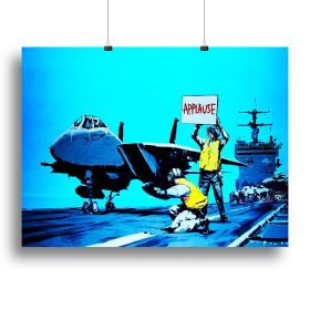 Banksy Aircraft Carrier Applause Canvas Print or Poster (Type: Poster Print, size: 16" x 12" / 42cm x 30cm (approx))