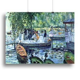 La Grenouillere1 by Renoir Canvas Print or Poster (Type: Standard Framed Canvas Print, size: 12" x 8" / 30cm x 20cm (approx))