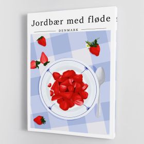Strawberry with cream Denmark Canvas Print or Poster (Type: Standard Framed Canvas Print, size: 12" x 8" / 30cm x 20cm approx)