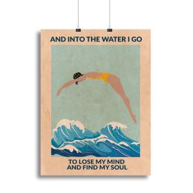 Into the Water I Dive Canvas Print or Poster (Type: Poster Print, size: 32" x 24" / 80cm x 60cm approx)