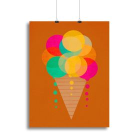Neon Ice Cream Canvas Print or Poster (Type: Poster Print, size: 40" x 26" / 100cm x 65cm approx)