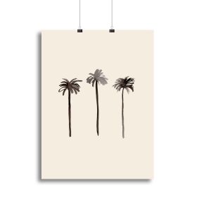 Palm Trees Ink Canvas Print or Poster (Type: Standard Framed Canvas Print, size: 24" x 16" / 60cm x 40cm approx)