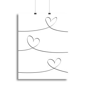One Line Canvas Print or Poster (Type: Poster Print, size: 16" x 12" / 42cm x 30cm approx)