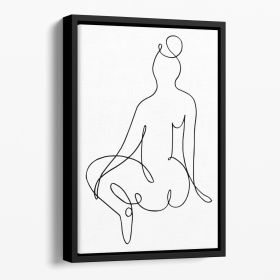 Nude Back Floating Framed Canvas (Color: Black, size: 12" x 8" / 30cm x 20cm (approx))