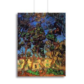 Trees in the Garden of Saint-Paul Hospital by Van Gogh Canvas Print or Poster (Type: Standard Framed Canvas Print, size: 12" x 8" / 30cm x 20cm (approx))