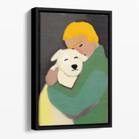 Oh My Dog Floating Framed Canvas (Color: Black, size: 12" x 8" / 30cm x 20cm approx)