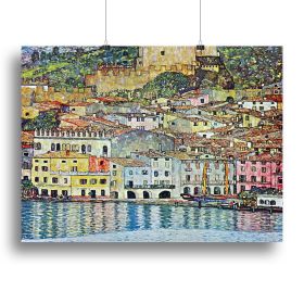 Malcena at the Gardasee by Klimt Canvas Print or Poster (Type: Standard Framed Canvas Print, size: 12" x 8" / 30cm x 20cm (approx))