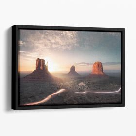 When Dawn Married Dusk Floating Framed Canvas (Color: Black, size: 12" x 8" / 30cm x 20cm (approx))