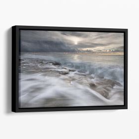 Action In Sea Floating Framed Canvas (Color: Black, size: 36" x 24" / 90cm x 60cm (approx))