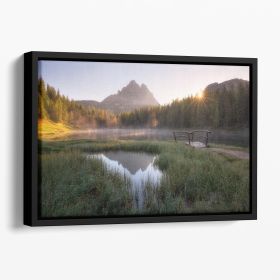 Morning Silence Floating Framed Canvas (Color: Black, size: 12" x 8" / 30cm x 20cm (approx))