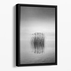 Black And White Silence Floating Framed Canvas (Color: Black, size: 16" x 12" / 42cm x 30cm (approx))