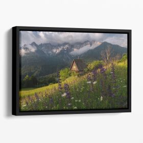 On The Meadows Floating Framed Canvas (Color: Black, size: 12" x 8" / 30cm x 20cm (approx))