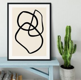 Black Lines 03 Framed Print (Color: Black/No White Edging, size: 18" x 12" / 48cm x 30cm (approx))
