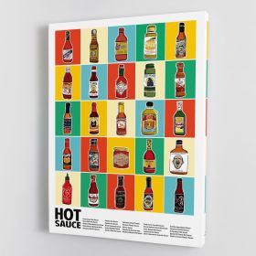 Hot Sauce Squares Standard Wall Art Canvas Print or Poster (Type: Standard Framed Canvas Print, size: 12" x 8" / 30cm x 20cm approx)