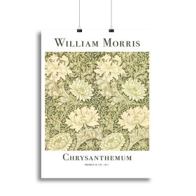 William Morris Chrysanthemum Canvas Print or Poster (Type: Standard Framed Canvas Print, size: 28" x 20" / 70cm x 50cm (approx))