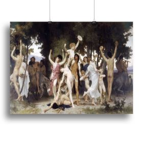 The Youth of Bacchus By Bouguereau Canvas Print or Poster (Type: Standard Framed Canvas Print, size: 24" x 16" / 60cm x 40cm (approx))