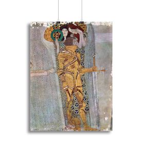 The Beethoven Freize by Klimt Canvas Print or Poster (Type: Standard Framed Canvas Print, size: 12" x 8" / 30cm x 20cm (approx))