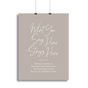 Say Here Stays Here Unless Canvas Print or Poster (Type: Poster Print, size: 40" x 26" / 100cm x 65cm approx)