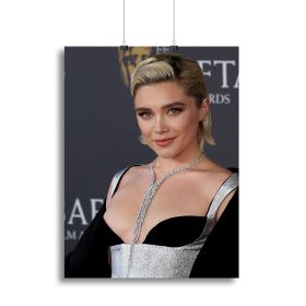 Florence Pugh at the Baftas Canvas Print or Poster (Type: Poster Print, size: 12" x 8" / 30cm x 20cm approx)