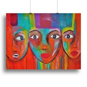 The Red Faces Canvas Print or Poster (Type: Poster Print, size: 24" x 16" / 60cm x 40cm (approx))