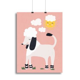 Happy Poodle Canvas Print or Poster (Type: Standard Framed Canvas Print, size: 40" x 26" / 100cm x 65cm approx)
