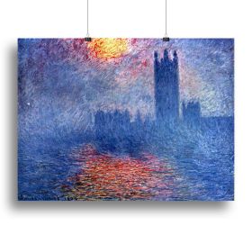 The Parlaiment in London by Monet Canvas Print or Poster (Type: Standard Framed Canvas Print, size: 12" x 8" / 30cm x 20cm (approx))