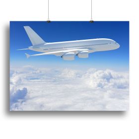 Airplane in the sky Canvas Print or Poster (Type: Poster Print, size: 28" x 20" / 70cm x 50cm (approx))