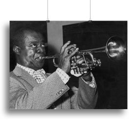 Louis Armstrong plays Canvas Print or Poster (Type: Poster Print, size: 32" x 24" / 80cm x 60cm (approx))
